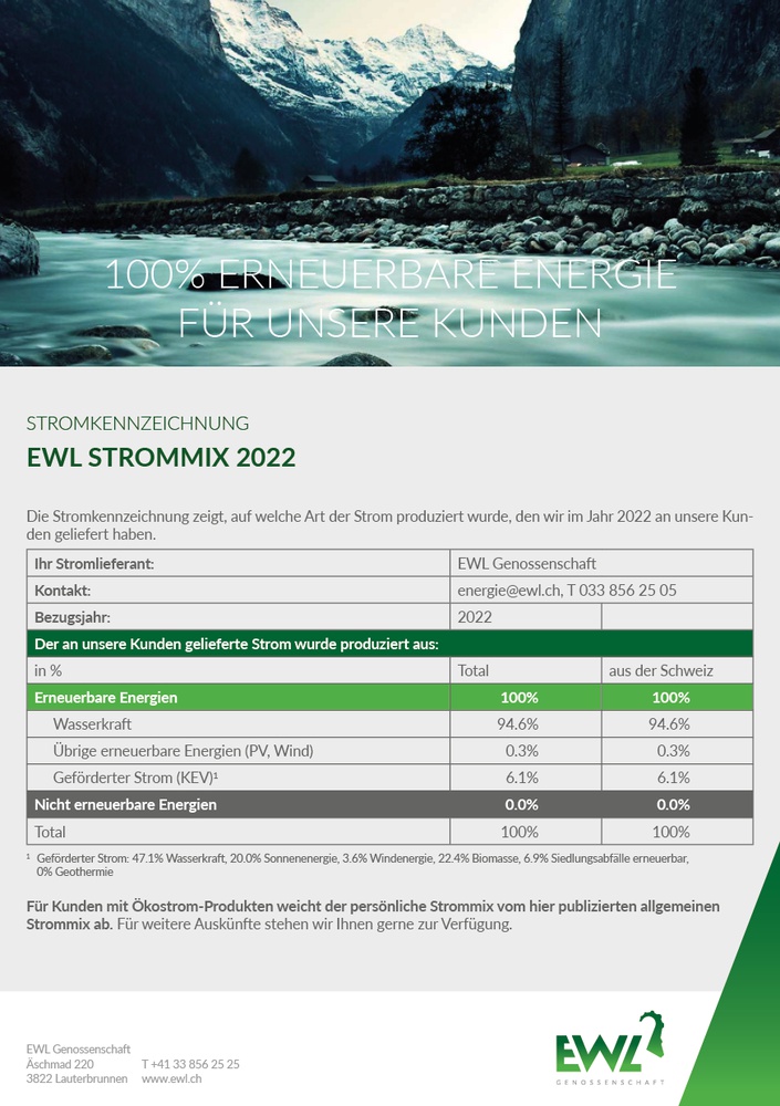 Stromkennzeichnung 2022